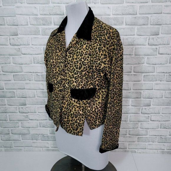 Vintage 80s 90s Ear Abstracts ETC Leopard Tapestry - Picture 2 of 6